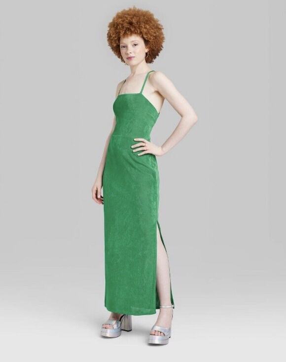 wild fable Dresses & Skirts - Women's Sleeveless Lace-Up Back Long Dress - Green Wild Fable  XXS NWT